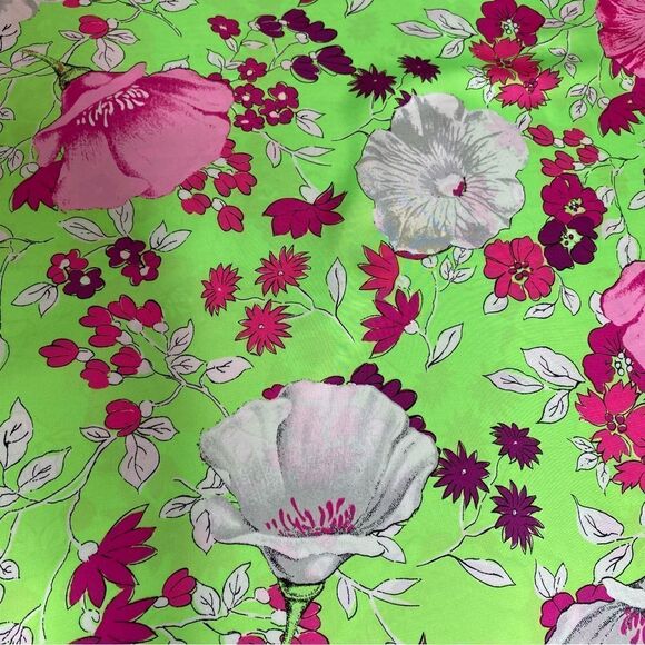 Neon Green Floral Midi Dress Size 20 - Picture 3 of 7